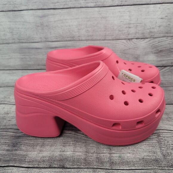 Crocs Siren Clog High Heel Sandal Hyper Pink 208547-6VZ (Men's 11) - Picture 1 of 7